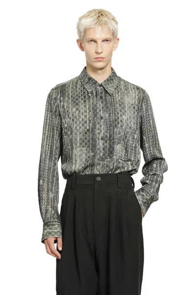 Ziggy Chen Claassic Digital Print Shirt In Green