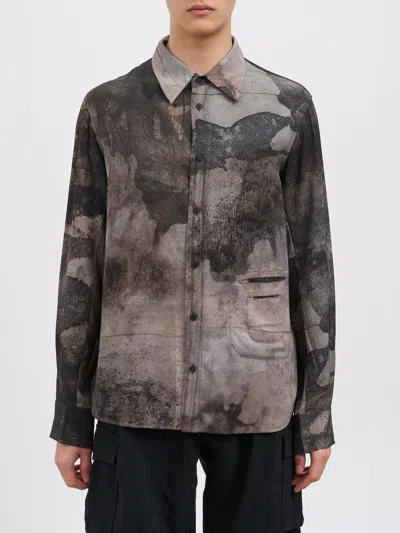 Ziggy Chen Classic Digital Print Shirt In Brown