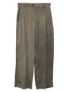 Ziggy Chen Collaged Wide Leg Trousers In Green