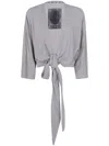 Ziggy Chen Collarless Jersey T-shirt In Gray