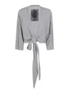 Ziggy Chen Collarless Jersey T-shirt In Grey