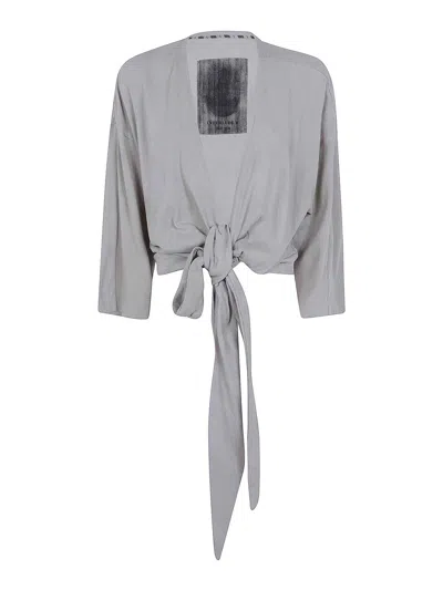 Ziggy Chen Collarless Jersey T-shirt In Grey
