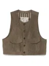 Ziggy Chen Crew-neck Waistcoat In Brown