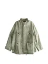 Ziggy Chen Crinkled Patch-pocket Jacket In Green