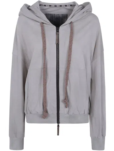 ZIGGY CHEN ZIGGY CHEN CROPPED FULL ZIP HOODIE