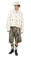 Ziggy Chen Cropped Worker Jacket In White