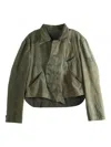 Ziggy Chen Curved Hem Shirt Jacket In Green