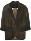 Ziggy Chen Cut-out Draped Blazer In Braun