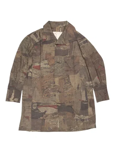 Ziggy Chen Digital-print Shirt In Brown
