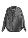 Ziggy Chen Double-breasted Shirt In Gray