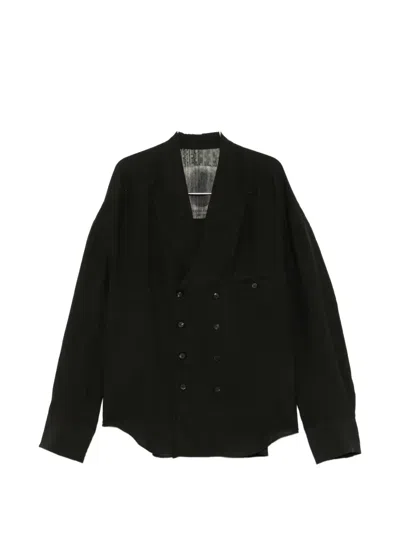 Ziggy Chen Double-breasted Buttoned Jacket In Black