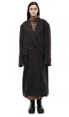 Ziggy Chen Doublet Breasted Coat In Brown