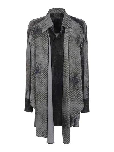 Ziggy Chen Drape Long Shirt In Multicolour