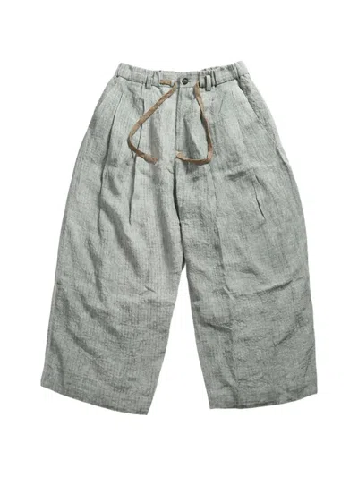 Ziggy Chen Drawstring Trousers In Gray