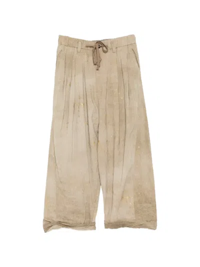 Ziggy Chen Drawstring Wide-leg Trousers In Neutral
