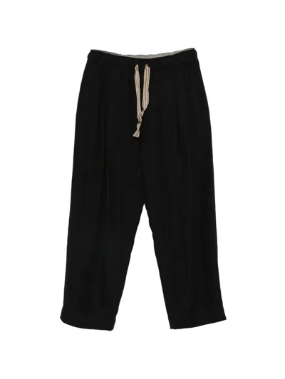 Ziggy Chen Drawstring-fastening Trousers In Black