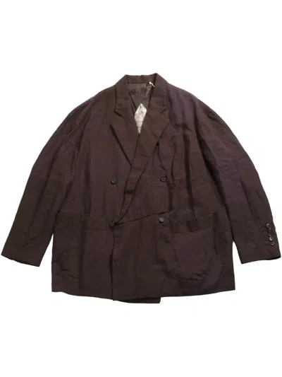 Ziggy Chen Faded-effect Blazer In Brown
