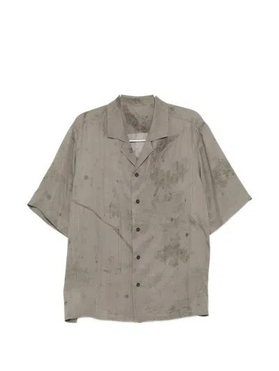 Ziggy Chen Faded-effect Short-sleeve Shirt In Gray