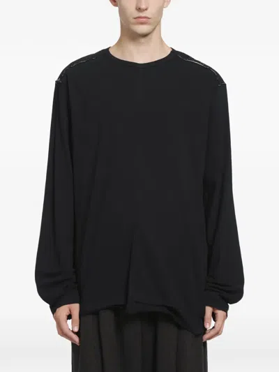 Ziggy Chen Front-seam Long-sleeve T-shirt In Black
