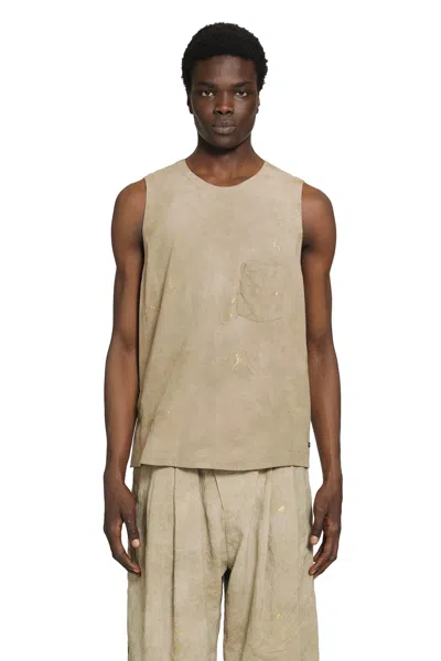 Ziggy Chen Gold Leaf Tank Top In Nude