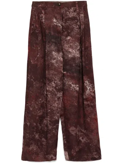 Ziggy Chen Graphic-print Trousers In Red