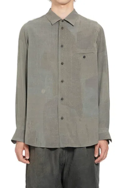 Ziggy Chen Graphic Printed Long Sleeved Shirt In Green