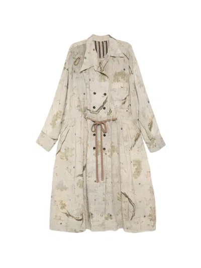 Ziggy Chen Graphic-print Double-breasted Coat In Multi