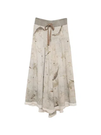 Ziggy Chen Graphic-print Maxi Skirt In Neutral