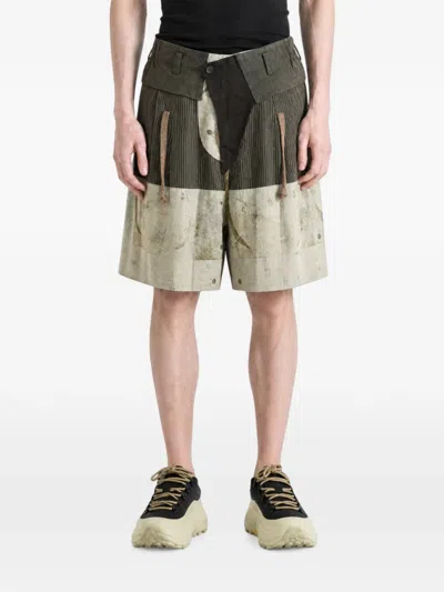 Ziggy Chen Heavy Patchwork Panelled Corduroy Shorts In Multi