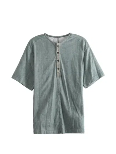 Ziggy Chen Henly-neck T-shirt In Green