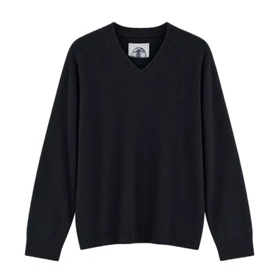 Ziggy Chen Knitted Sweater With A V-neck In Black