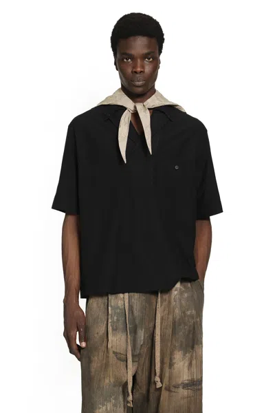 Ziggy Chen Lapel Collar Pocket Polo Shirt In Black