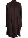 Ziggy Chen Layered Draped-detail Shirtdress In Brown