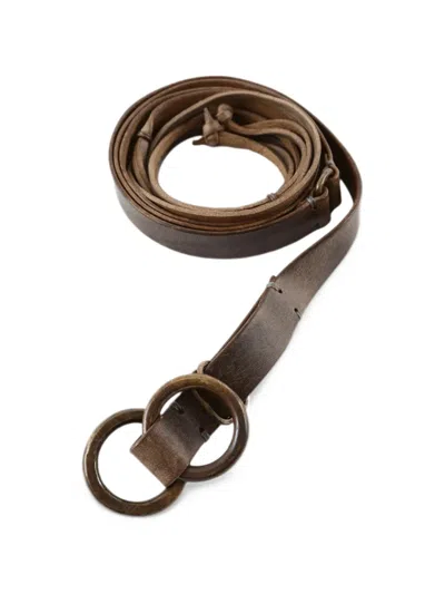 Ziggy Chen Layered Leather Belt In Brown