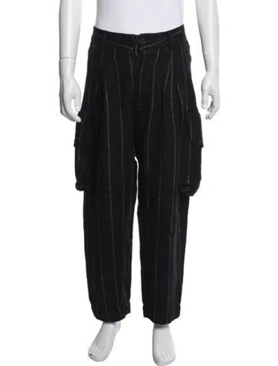 Pre-owned Ziggy Chen Linen Cargo Pants In Black