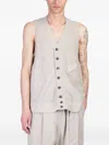 Ziggy Chen Vest In Beige Linen