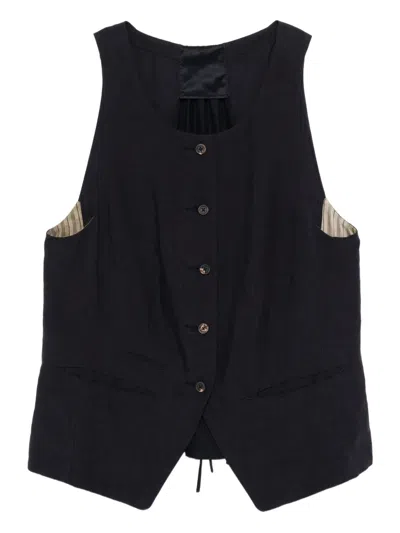 Ziggy Chen Linen Jacket In Black