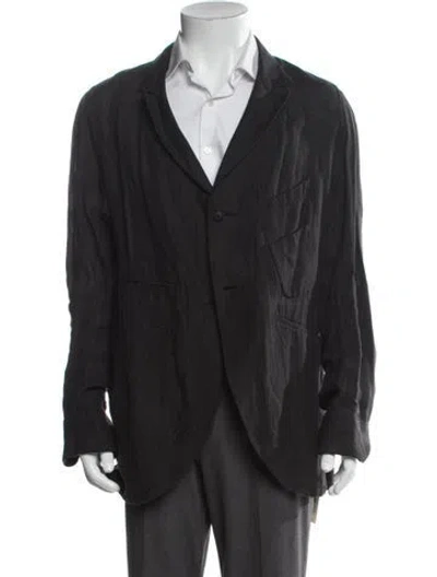 Pre-owned Ziggy Chen Linen Peacoat In Gray