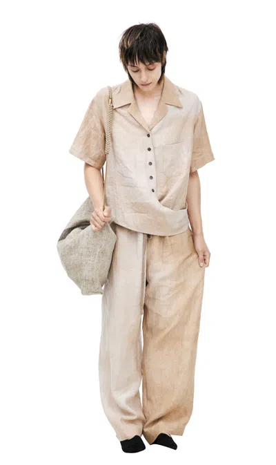 Ziggy Chen Linen Shirt In Beige