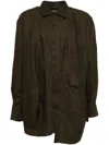 Ziggy Chen Linen Shirt In Brown