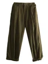 Ziggy Chen Linen/flax Wide-leg Trousers In Green