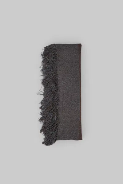Ziggy Chen Long Scarf With Tassel In Gray