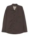 Ziggy Chen Long-sleeve Shirt In Brown