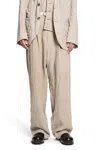 Ziggy Chen Stripe Pattern Wide-leg Trousers In Beige