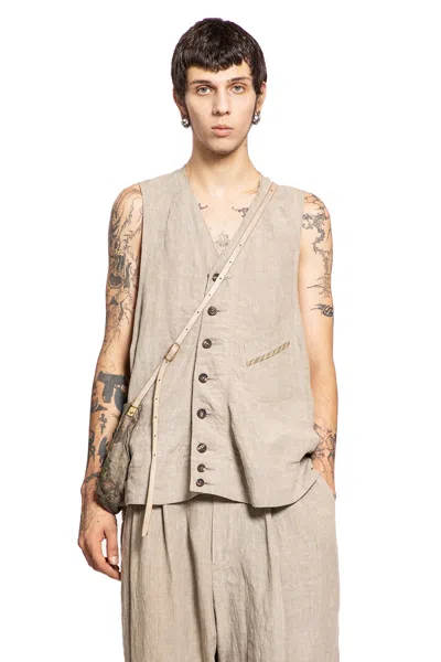 Ziggy Chen Man Beige Vests