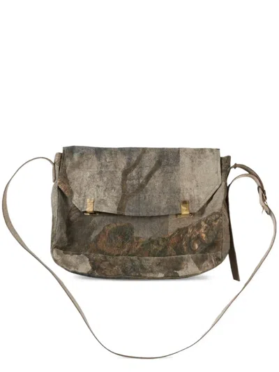 Ziggy Chen Medium Camouflage-print Messenger Bag In Neutrals