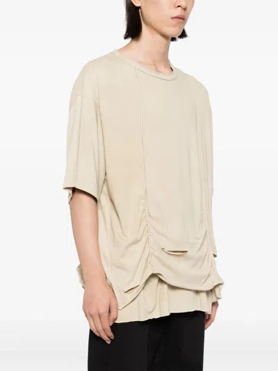 Ziggy Chen T-shirt Mit Drapierung In 12 Antique White