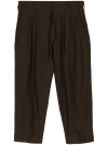 ZIGGY CHEN ZIGGY CHEN MEN LEATED DROP-CROTCHED TROUSERS