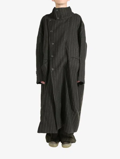 Ziggy Chen Oversize Single-breasted Coat In 黑色