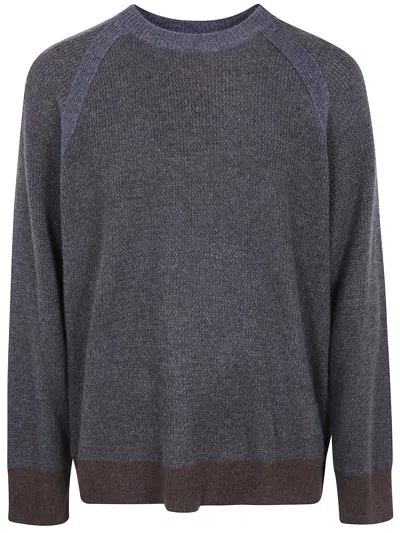 Ziggy Chen Oversized Raglan Sweater In Gray